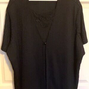 Capistrano Essentials Women’s Black Blouse – Size 26/28W – Made in USA NWT